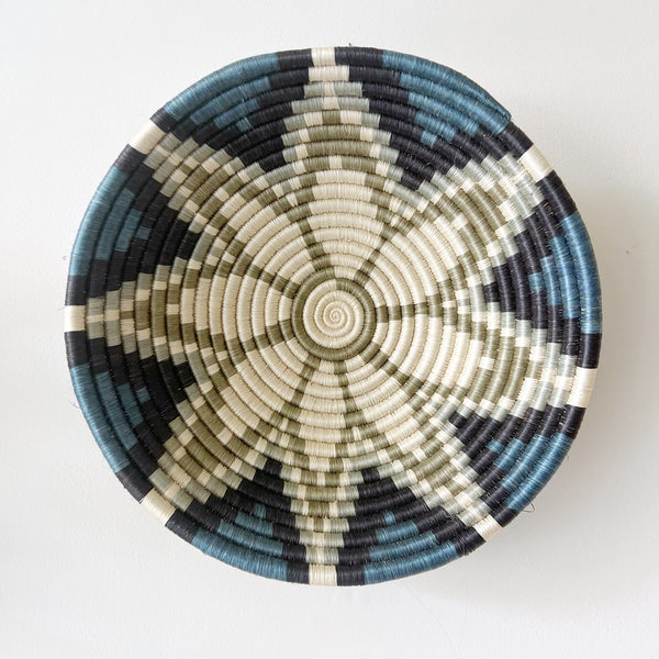 mondocherry - "Jua" woven bowl | extra large | navy blue #1