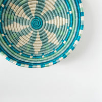 mondocherry - "Burst" African woven bowl | medium | teal #2 - close