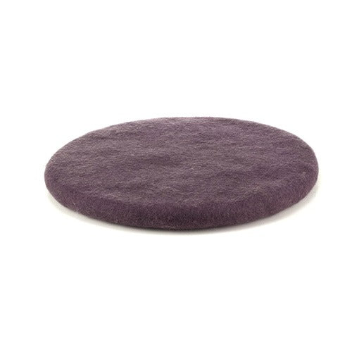 Muskhane chakati round felt cushion | dark plum