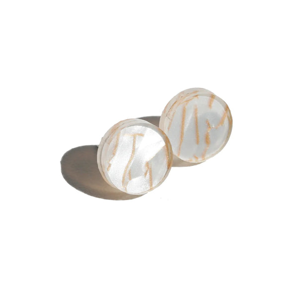 mondocherry - Martha Jean | circle stud earrings | tiger white