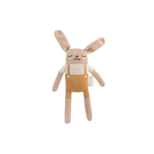 mondocherry - main sauvage | bunny soft toy | mustard overalls