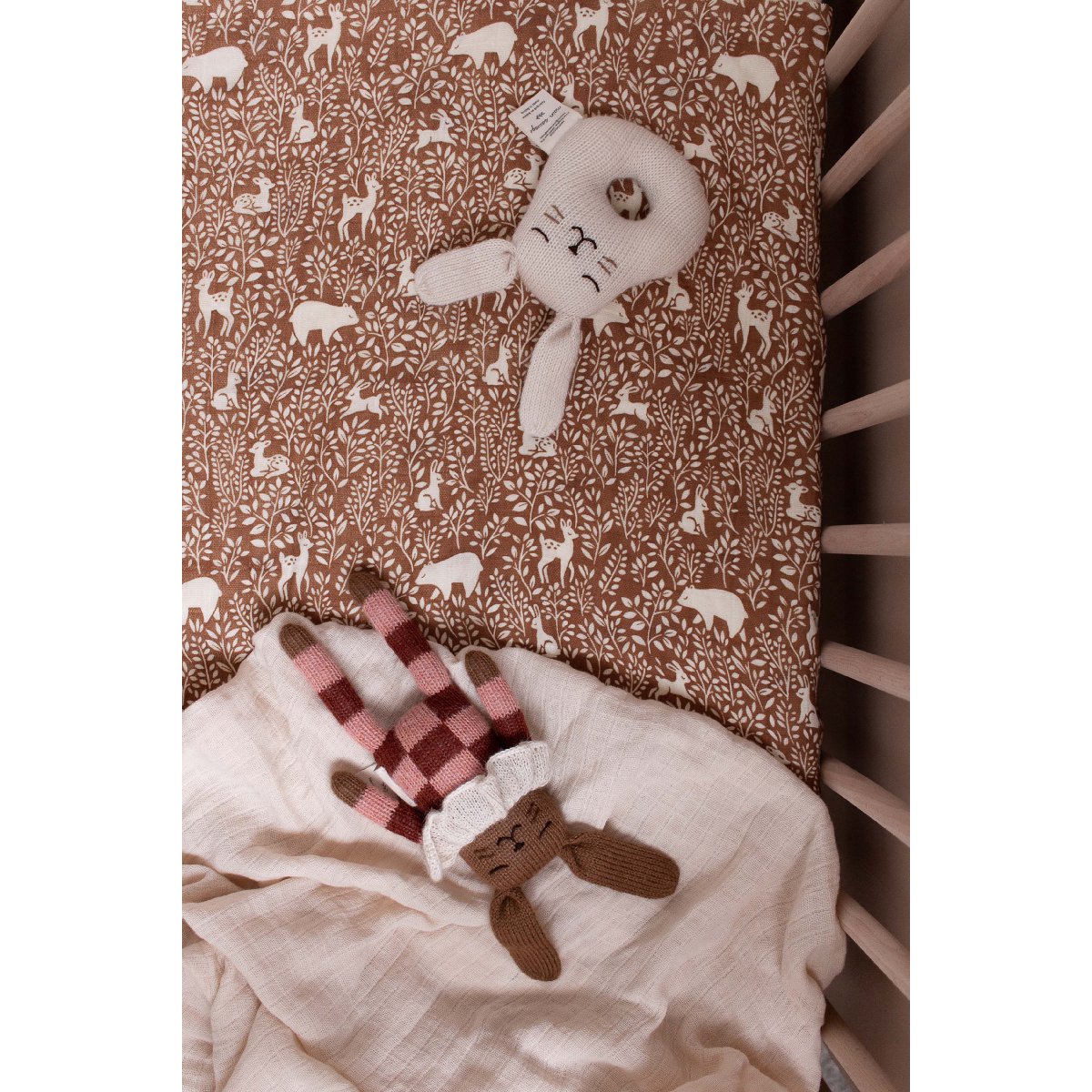 main sauvage | bunny soft toy | sienna check pyjamas - cot