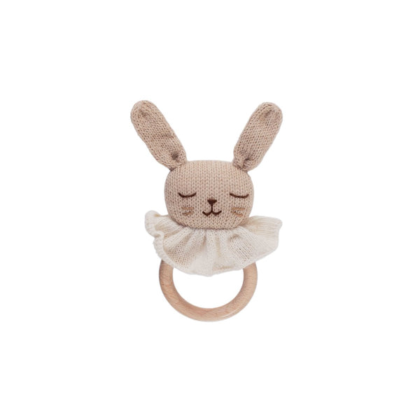 mondocherry - main sauvage | bunny teething ring | sand