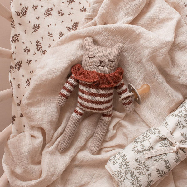 main sauvage | kitten soft toy | sienna striped romper - cot