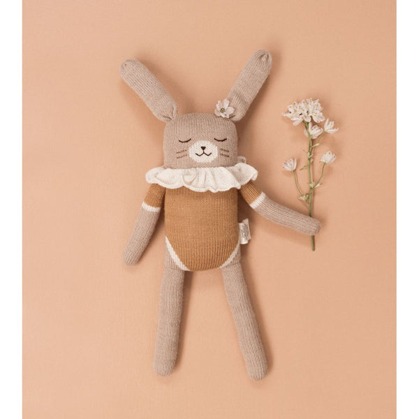mondocherry - main sauvage | big bunny soft toy | ochre bodysuit - flowers