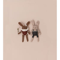 mondocherry - main sauvage | bunny soft toy | black overalls - pair