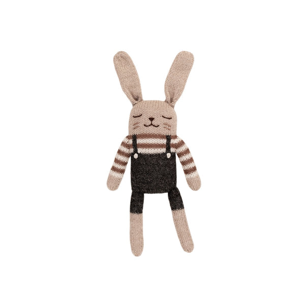 mondocherry - main sauvage | bunny soft toy | black overalls
