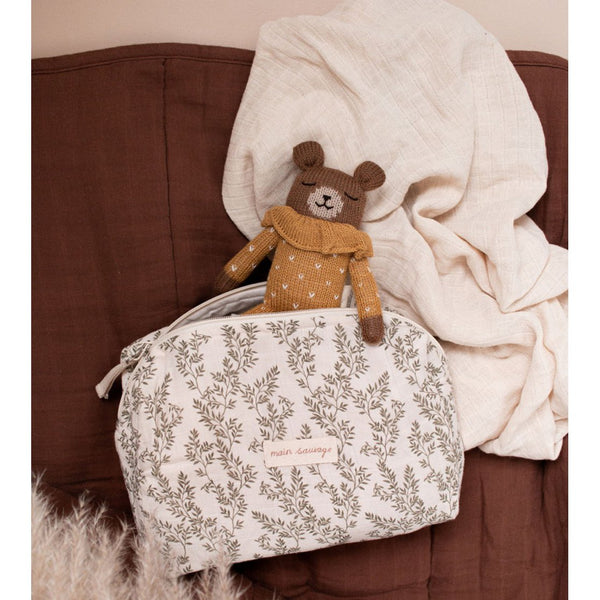 main sauvage | teddy soft toy | ochre dots pyjamas - bag