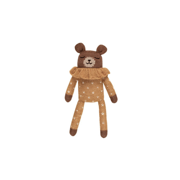 main sauvage | teddy soft toy | ochre dots pyjamas