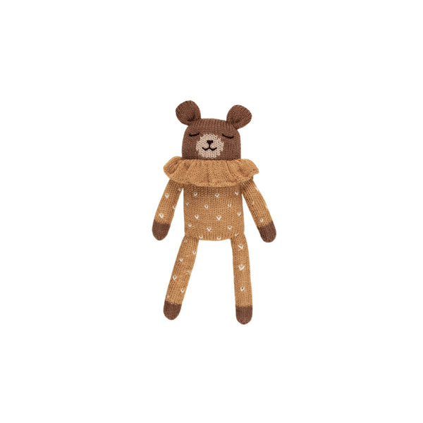 main sauvage | teddy soft toy | ochre dots pyjamas