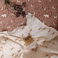 mondocherry - main sauvage | woodland muslin swaddle blanket - sheet