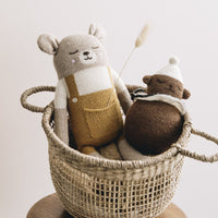 mondocherry - main sauvage | big teddy soft toy | mustard - basket