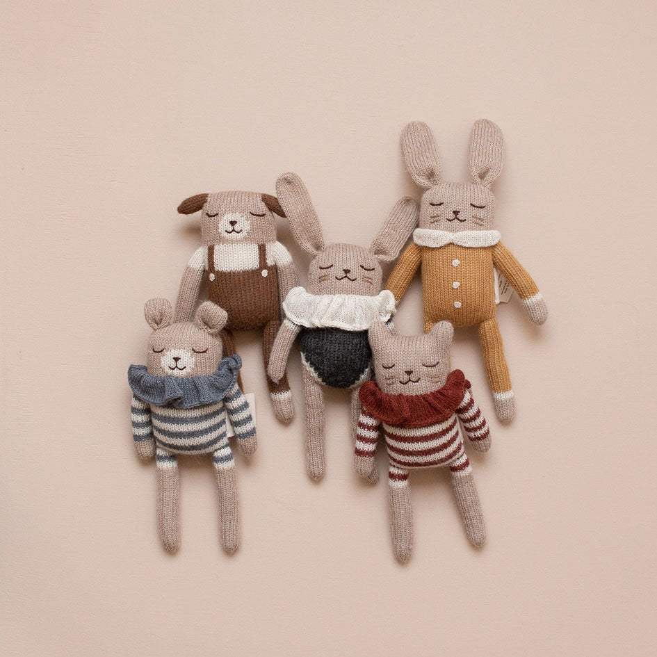 main sauvage | teddy soft toy | slate blue romper - collection