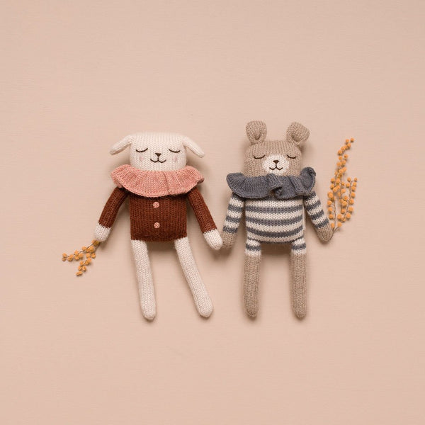 main sauvage | teddy soft toy | slate blue romper - friends