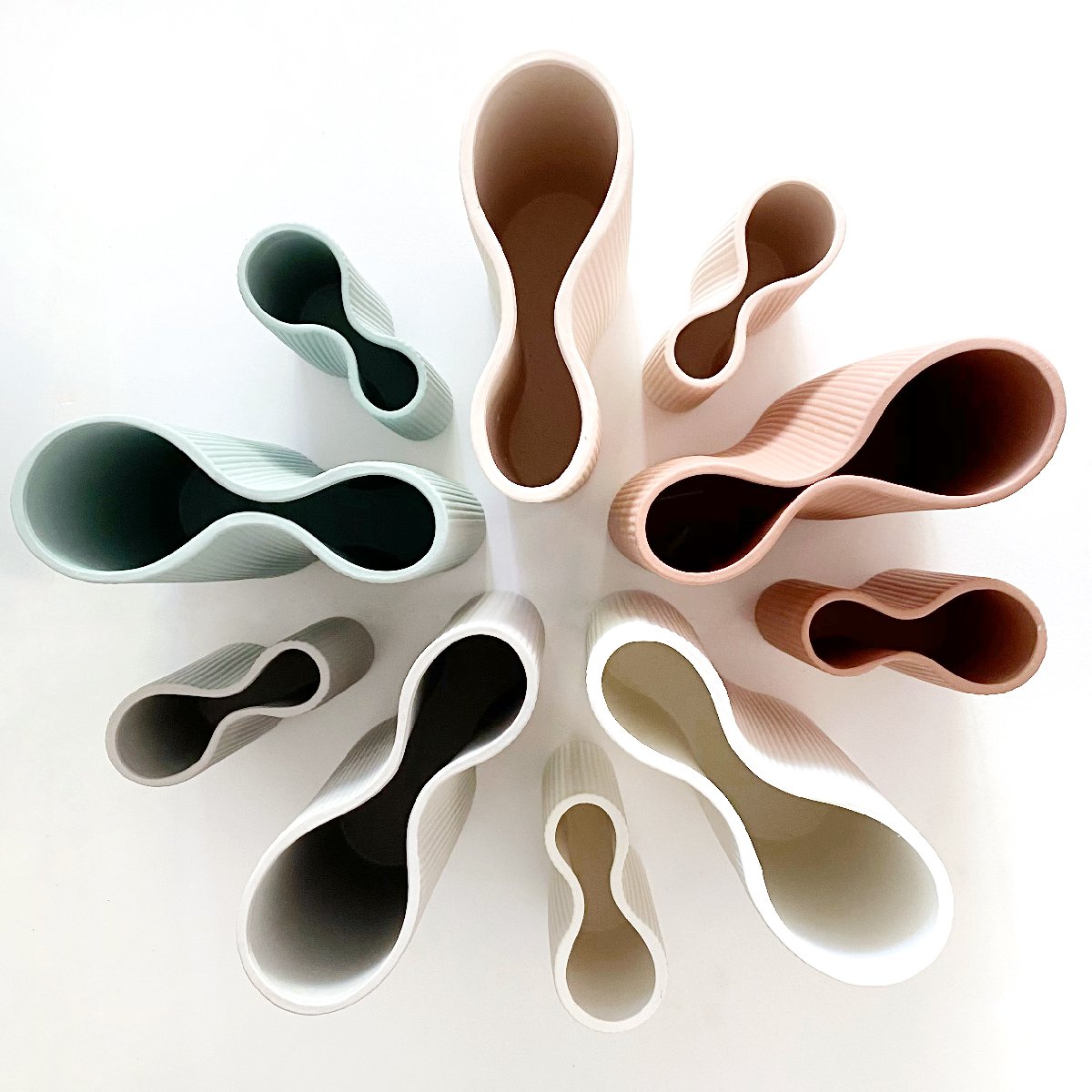 Marmoset Found | ribbed infinity ceramic vases above