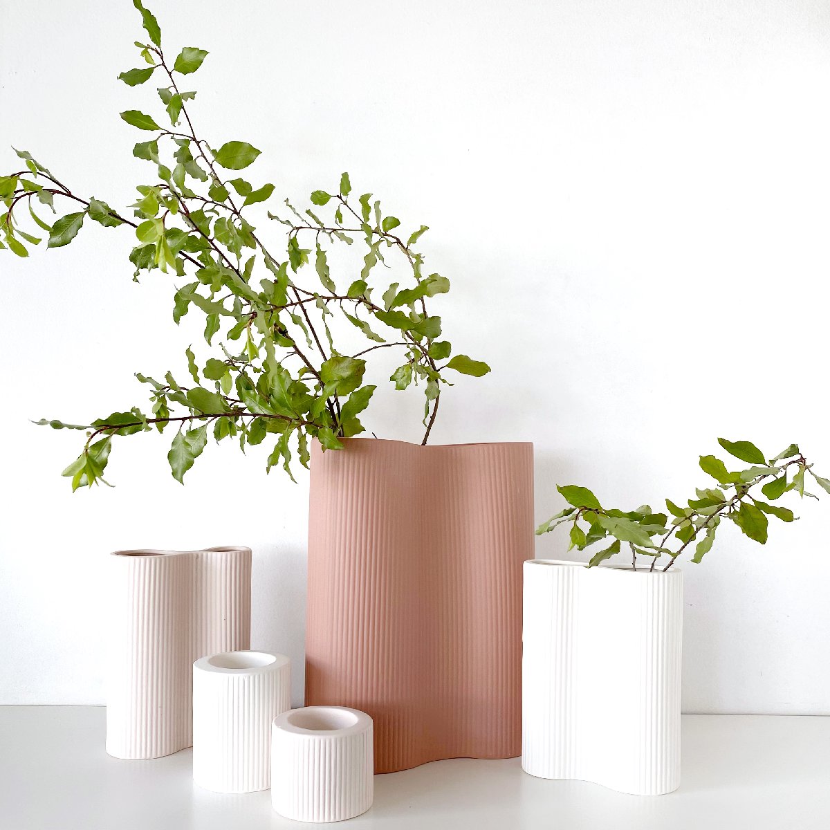 Marmoset Found | ribbed infinity ceramic vases styled