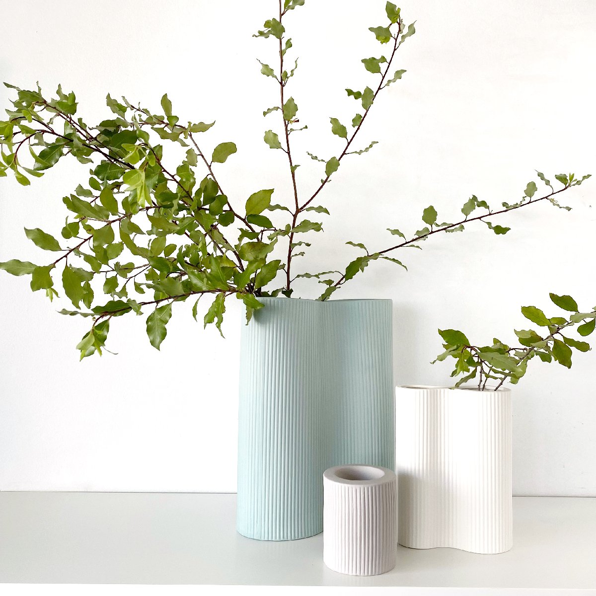 Marmoset Found | ribbed infinity ceramic vase styled
