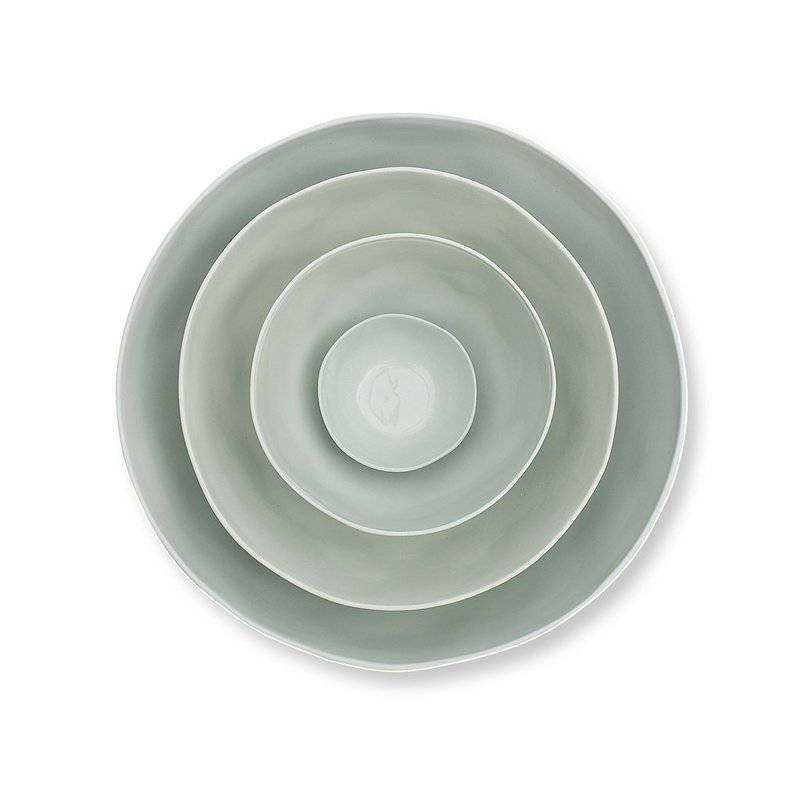 Marmoset Found ceramic cloud bowl - light blue - stacked