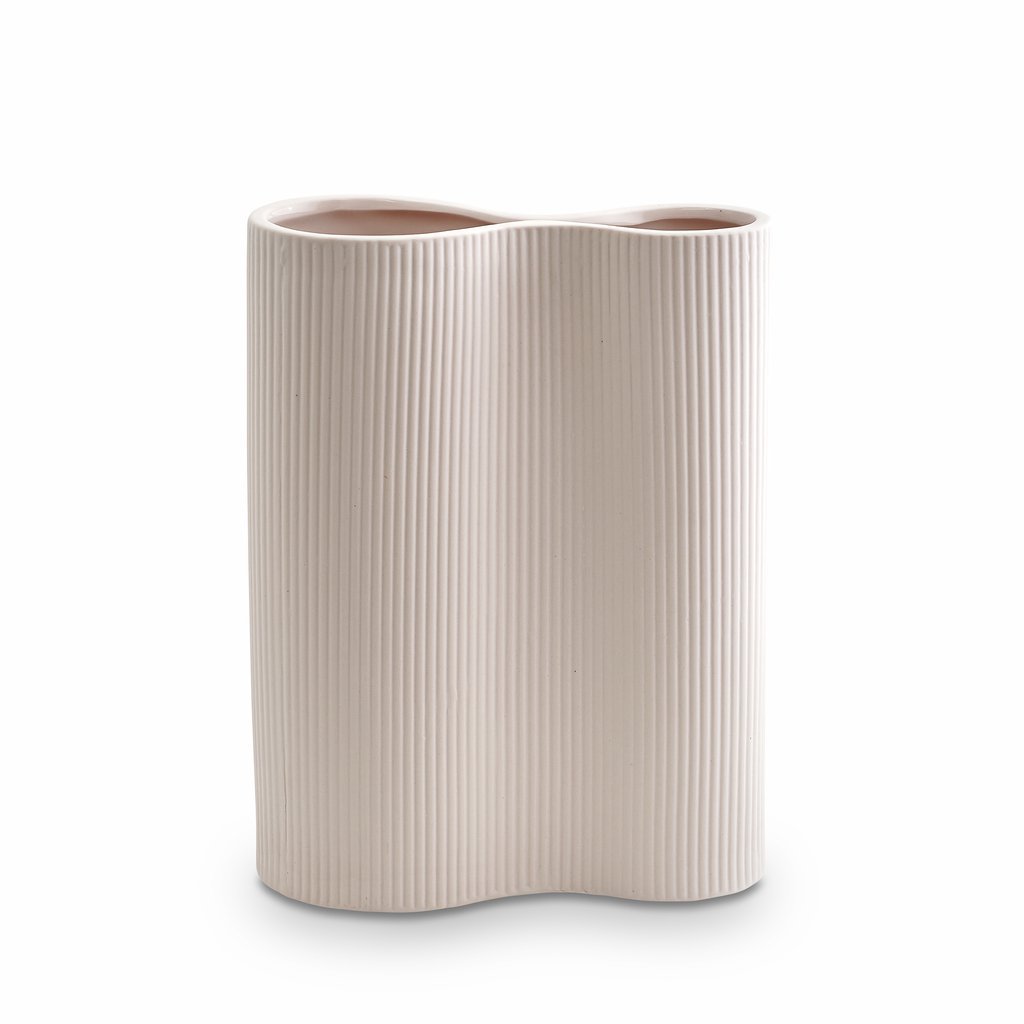 Marmoset Found | ribbed infinity ceramic vase | nude | medium