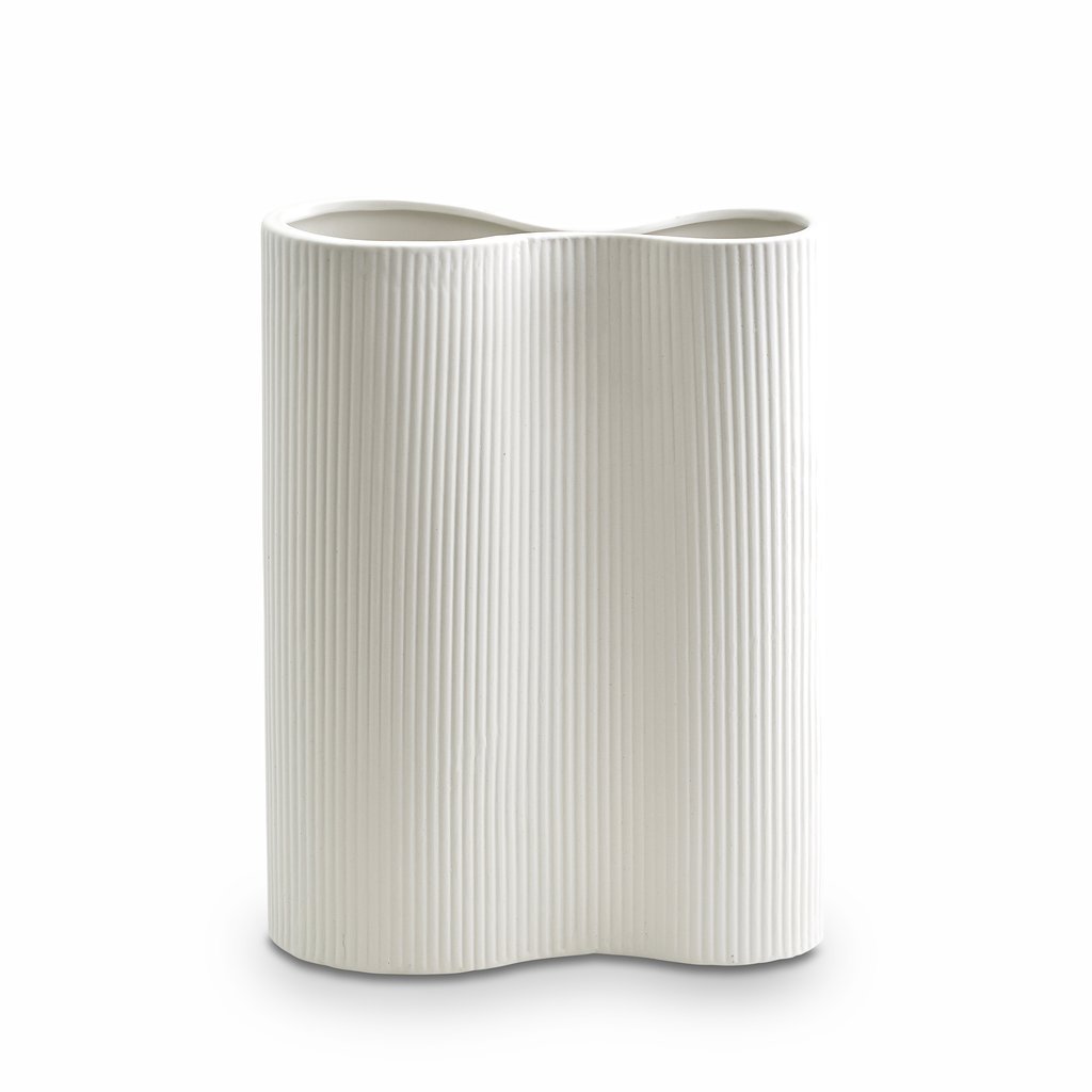 Marmoset Found | ribbed infinity ceramic vase | snow | medium