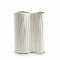 Marmoset Found | ribbed infinity ceramic vase | snow | medium