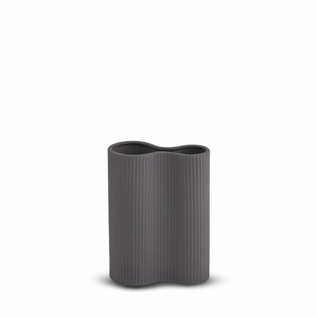 Marmoset Found | ribbed infinity ceramic vase | charcoal | small