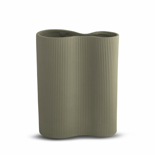 Marmoset Found | ribbed infinity ceramic vase | leaf | medium