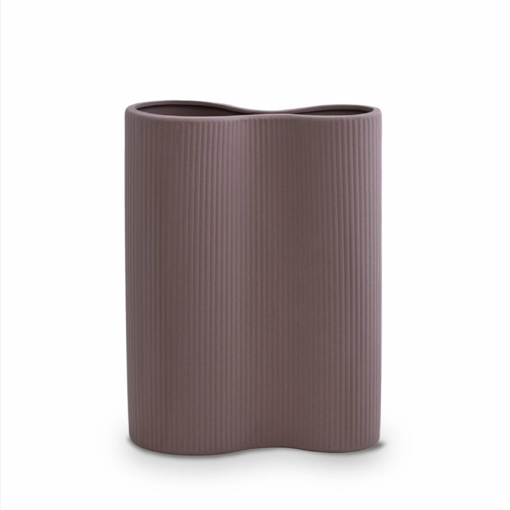 Marmoset Found | ribbed infinity ceramic vase | plum | medium