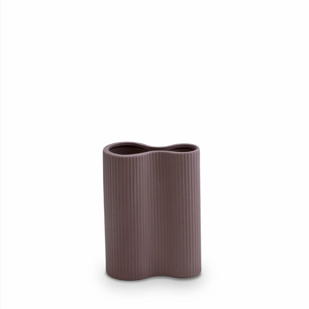 Marmoset Found | ribbed infinity ceramic vase | plum | small