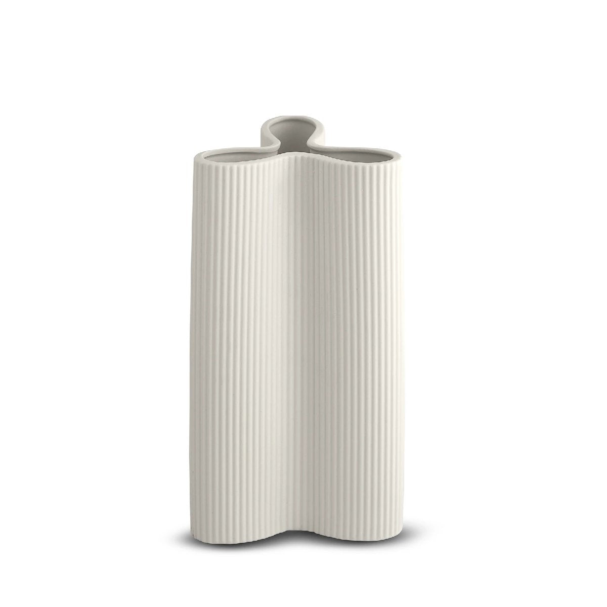 Marmoset Found | ribbed petal ceramic vase | snow | large