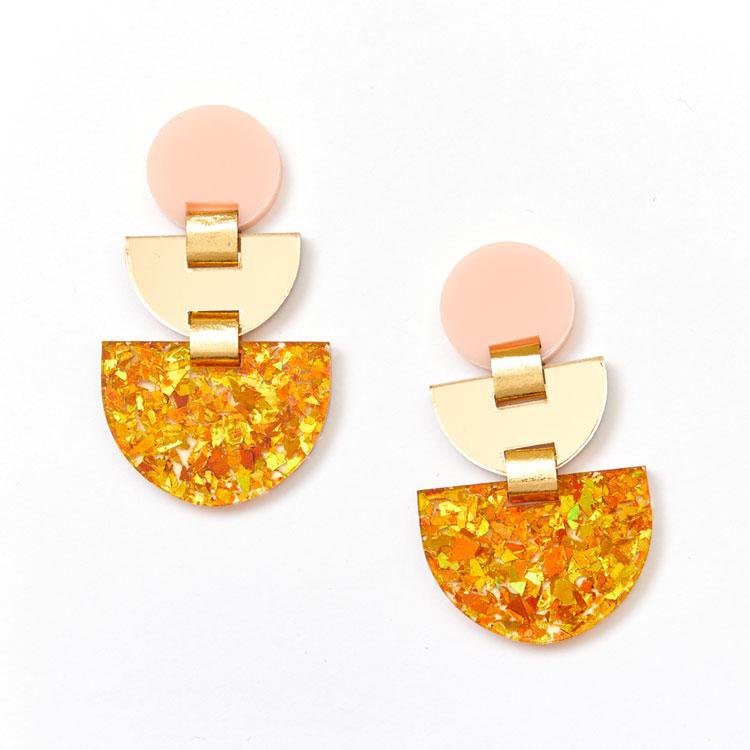 Martha Jean | boat earrings | gold amber