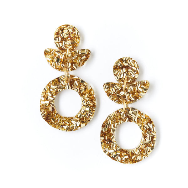 Martha Jean | dune flower earrings | gold dust