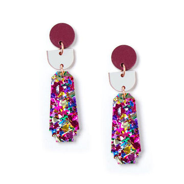 Martha Jean | dynasty earrings | fuschia