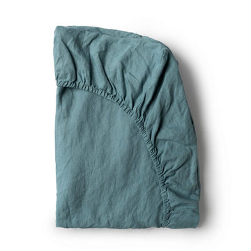 Minimrkt | fitted cot sheet | dusty blue