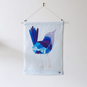 Miriam Bereson | wren blue linen wall hanging | small