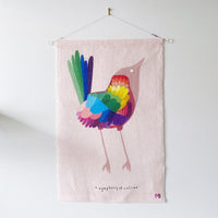 Miriam Bereson | wren multicolour linen wall hanging | large