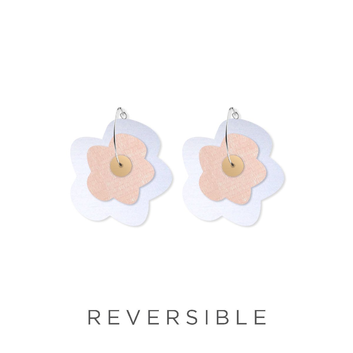 Moe Moe | big flower hoop earrings | juane - reverse