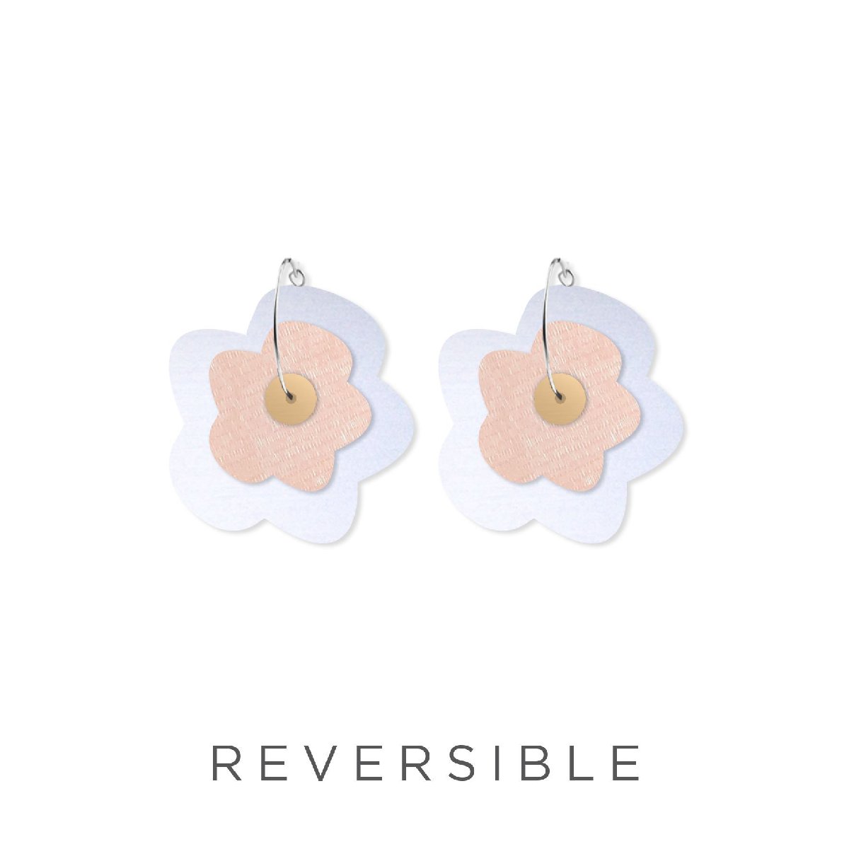 Moe Moe | big flower hoop earrings | juane - reverse