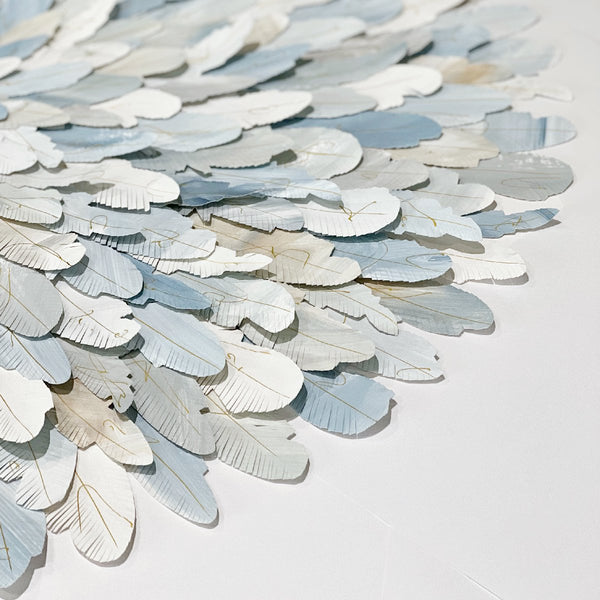 mondocherry - "eastern bluebird" | paper feather framed wall art - close