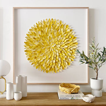 mondocherry - "golden conure" | paper feather framed wall art