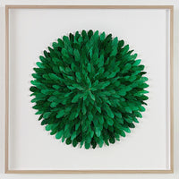 mondocherry - "green thorntail" | paper feather framed wall art - full