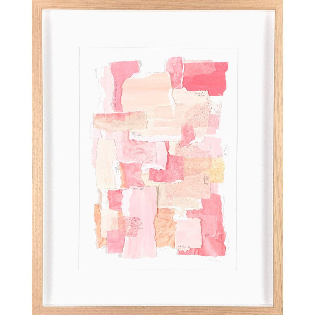 mondocherry colour sampler rose framed artwork