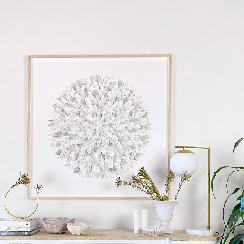 "snowy owl" | paper feather framed wall art - wall