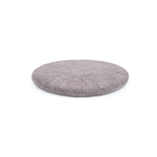 Muskhane chakati round felt cushion | light stone