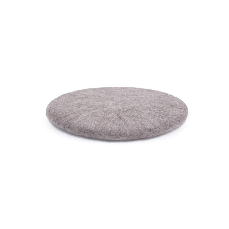 Muskhane chakati round felt cushion | light stone