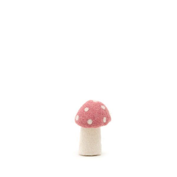 Muskhane | felt dotty mushroom | small | Indian pink