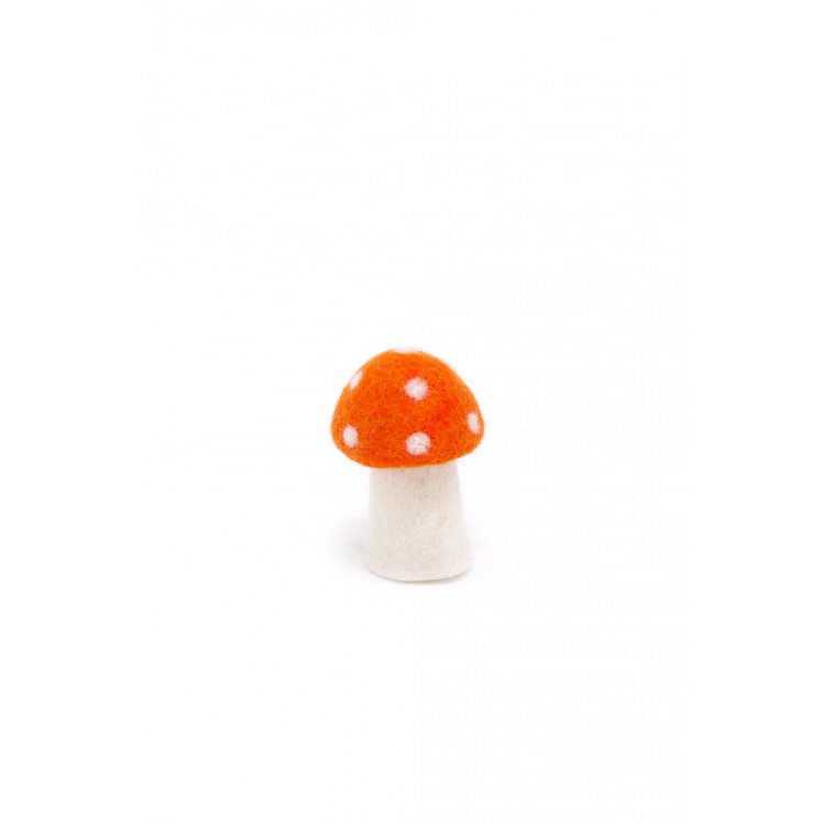 Muskhane | felt dotty mushroom | small | pure orange