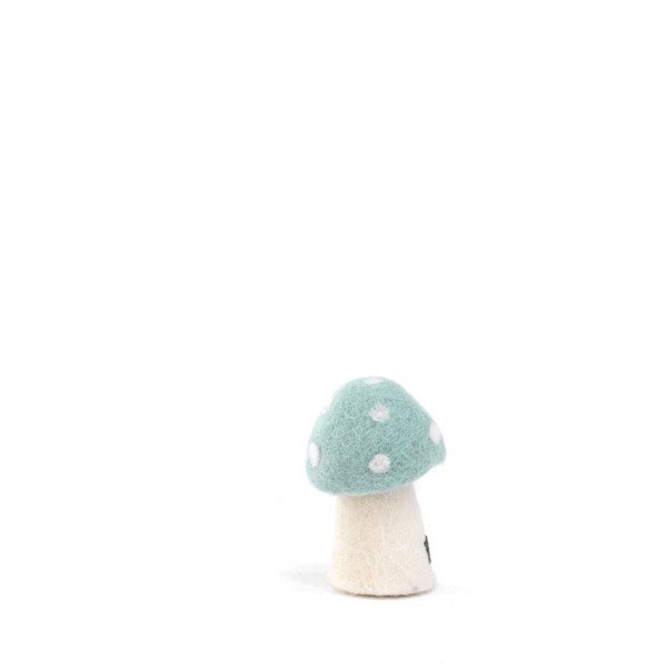 mondocherry - Muskhane | felt dotty mushroom | small | jade