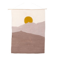 Muskhane | felt landscape wall hanging | morning | ash grey