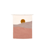 Muskhane | felt landscape wall hanging | morning | quartz pink